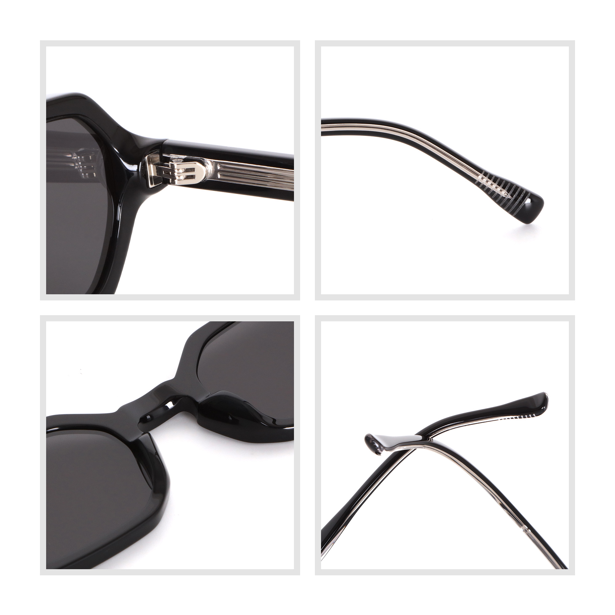 Acetate Sunglasses Retro Octagonal Frame - Eco-Friendly Eyewear Material