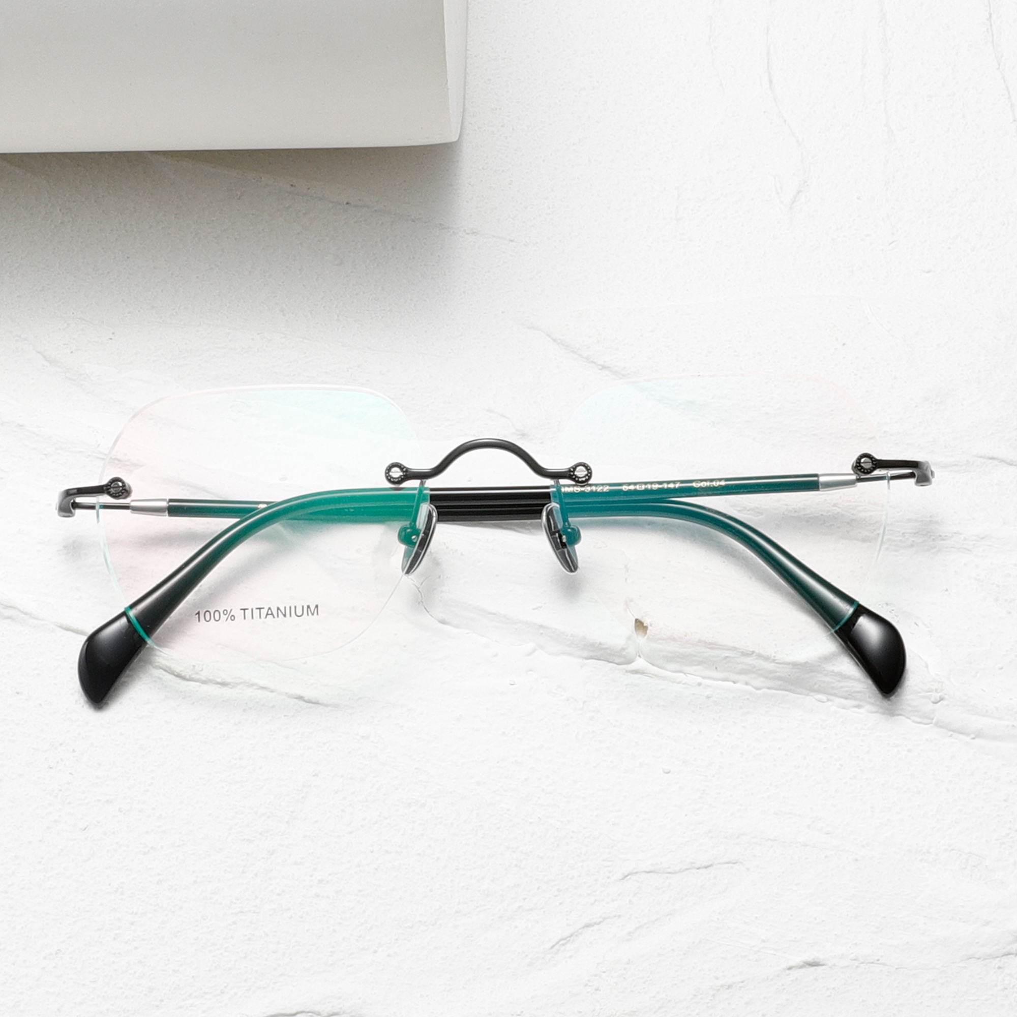 Wholesale 100% Pure Titanium Rimless Eyeglass Frames, Luxury Unisex Optical Spectacle Frames Custom Logo OEM ODM