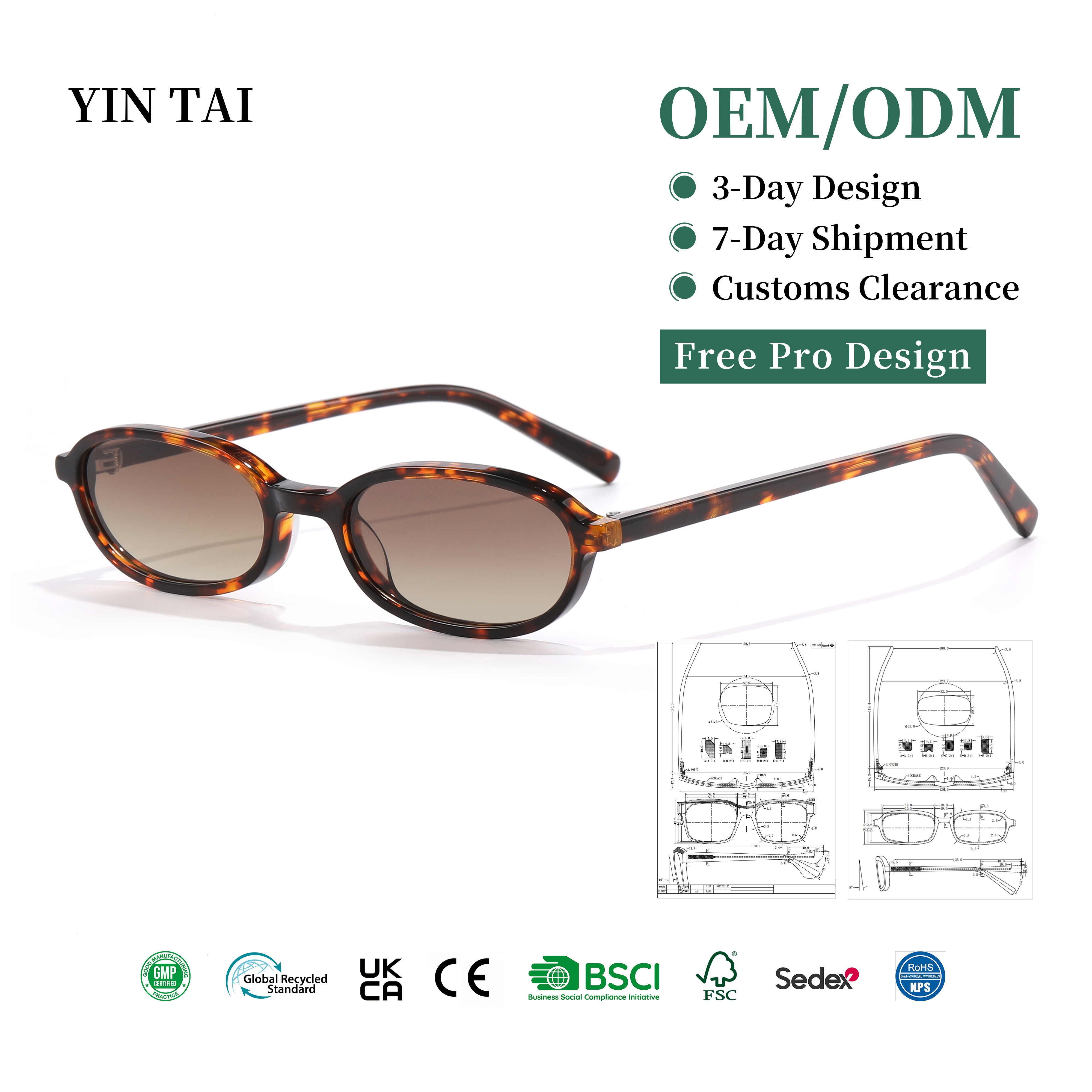 Retro Micro Oval Acetate Shades for Men & Women, UV400 Colored Sunglasses – Factory Direct & Custom Logo