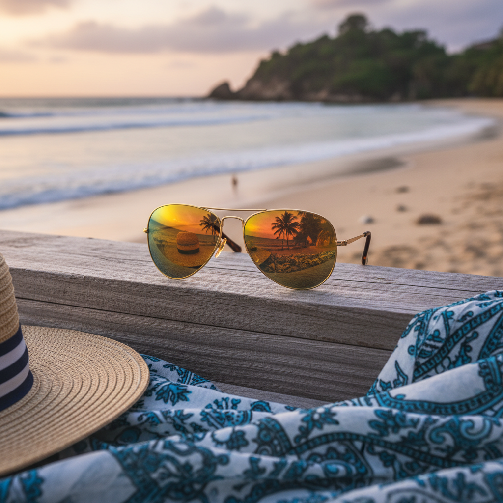 Aviator Sunglasses For Seaside Vacation And Beachwear