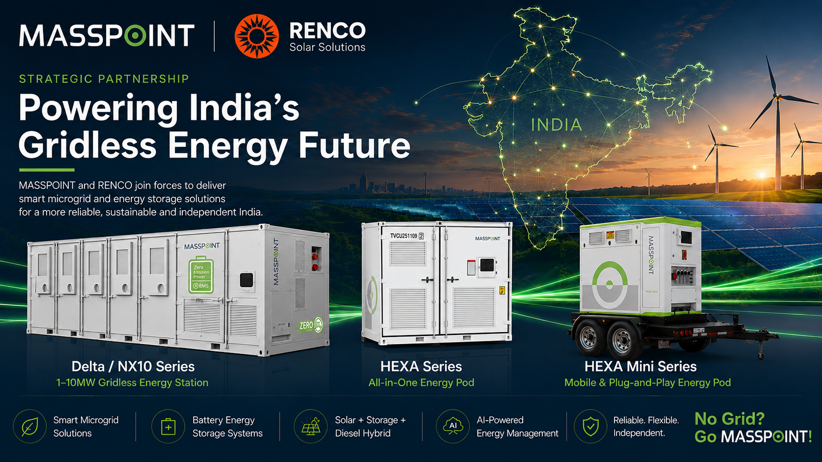 MASSPOINT Welcomes RENCO As New Strategic Partner, Expanding Energy Storage & Microgrid Market In India