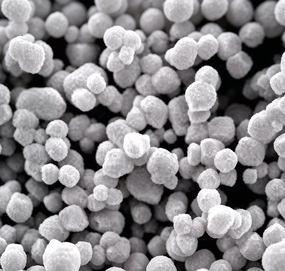 Scanning electron micrograph of spherical nano calcium carbonate.jpg