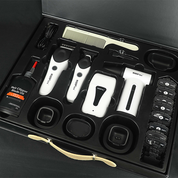 KooFex KF-A01 Professional 4 in 1 Barber Tools High Speed Hair Clipper Trimmer DLC Foil Shaver 13000RPM Turbo Jet Fan (8)
