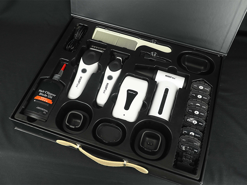KooFex KF-A01 Professional 4 in 1 Barber Tools High Speed Hair Clipper Trimmer DLC Foil Shaver 13000RPM Turbo Jet Fan (8)