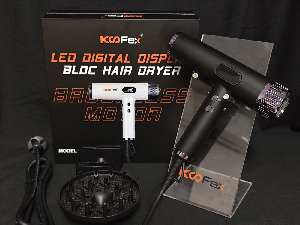 KooFex SKD Plasma Hair Dryer Dual Voltage Self Cleaning 110000 RPM BLDC Hair Blow-Product packaging
