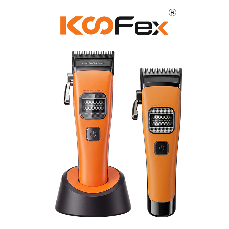 Koofex KF-6457 OEM/ODM DLC Blade Professional 7200RPM Outer Rotor Brushless Motor Clipper for Barber