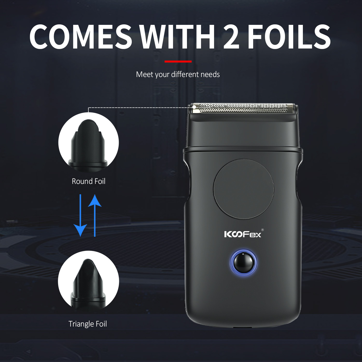 KooFex KF-6412 Mini Dual Foil Shaver Cordless Rechargeable Electric Razor-1