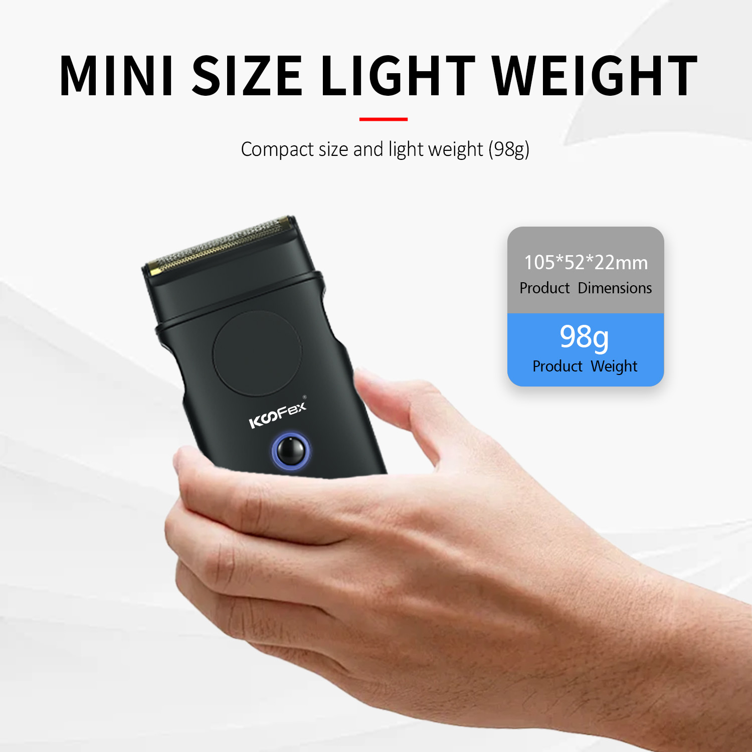 KooFex KF-6412 Mini Dual Foil Shaver Cordless Rechargeable Electric Razor-1