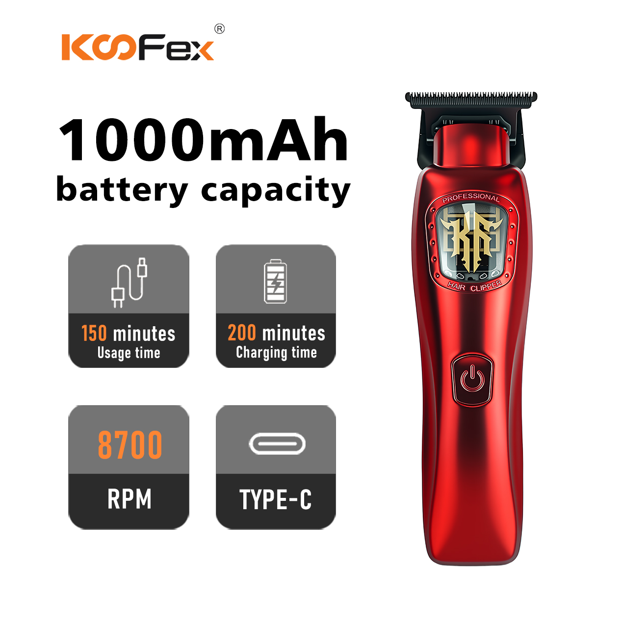 KooFex KF-6609 Pro Hair Trimmer with Metal...