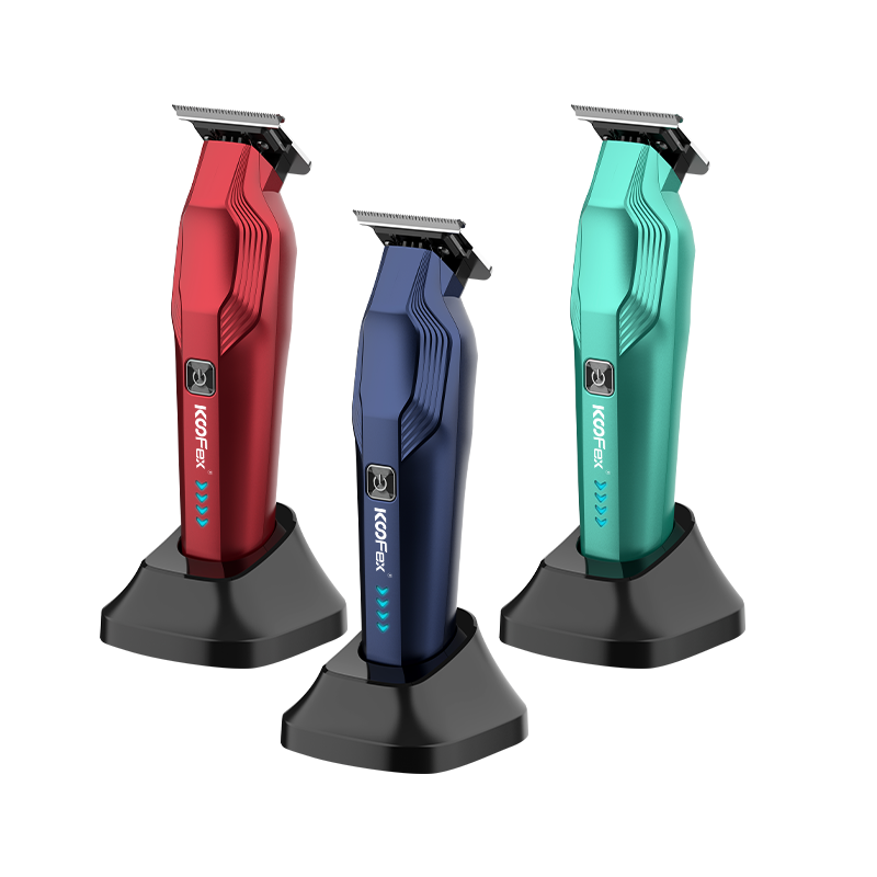 KooFex Pro Graphite T Blades Hair Clipper Trimmer 7400rpm Barber Machine With Charge base