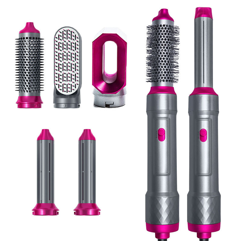 Beauty Salon 5 in 1 Hot Air Hair Dryer Brush Dual Voltage Ceramic Straightening Curling Blow Dryer