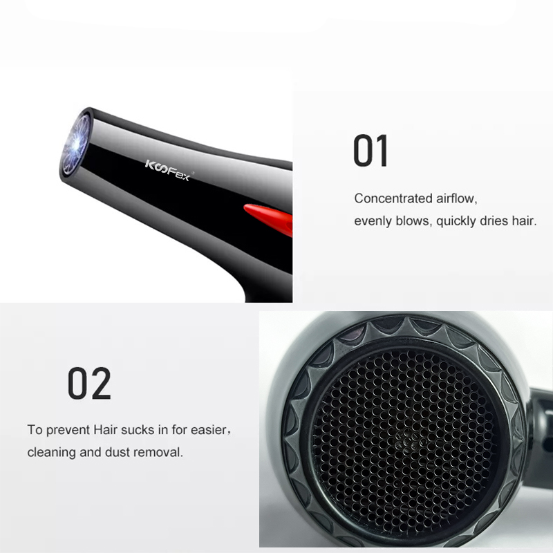Factory source Bathroom Hair Dryer -
KooFex Hot Selling Professional Light Weight Low Noise Hair Blow Dryer Salon Hair Dryer - KooFex