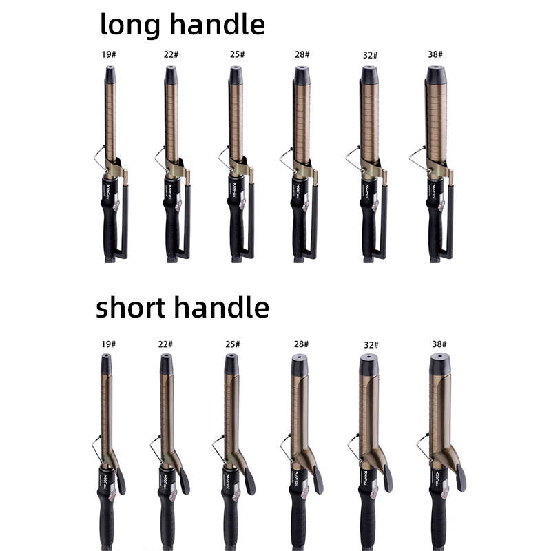 450F LCD Barrel Curler Spinning Curler Titanium Long Handle For Professinal Salon 