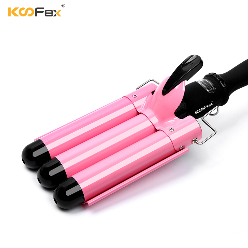 Chinese wholesale Curl Hair With 3 Barrel - KooFex Home Ceramic Hair Iron LCD/LED Quick Heating PTC Hair Iron with 3 Barrels - KooFex