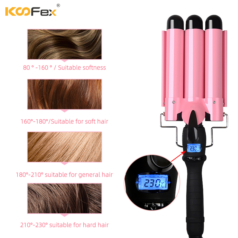 New Arrival China Automatic Rotating Curling Iron -
KooFex Home Ceramic Hair Iron LCD/LED Quick Heating PTC Hair Iron with 3 Barrels - KooFex
