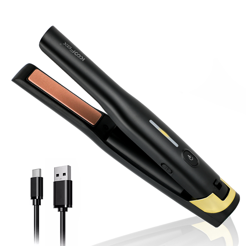 Top Quality Beard Straightener Comb -
KooFex Fast Heating Hair Flat Iron LED USB Charging Cordless Hair Straightener - KooFex