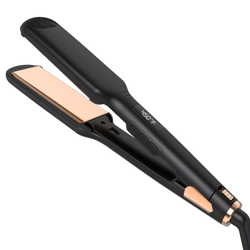 Portable LCD Hair Flat Iron Ceramic PTC Heated Large Panel Electric Hair Straightener