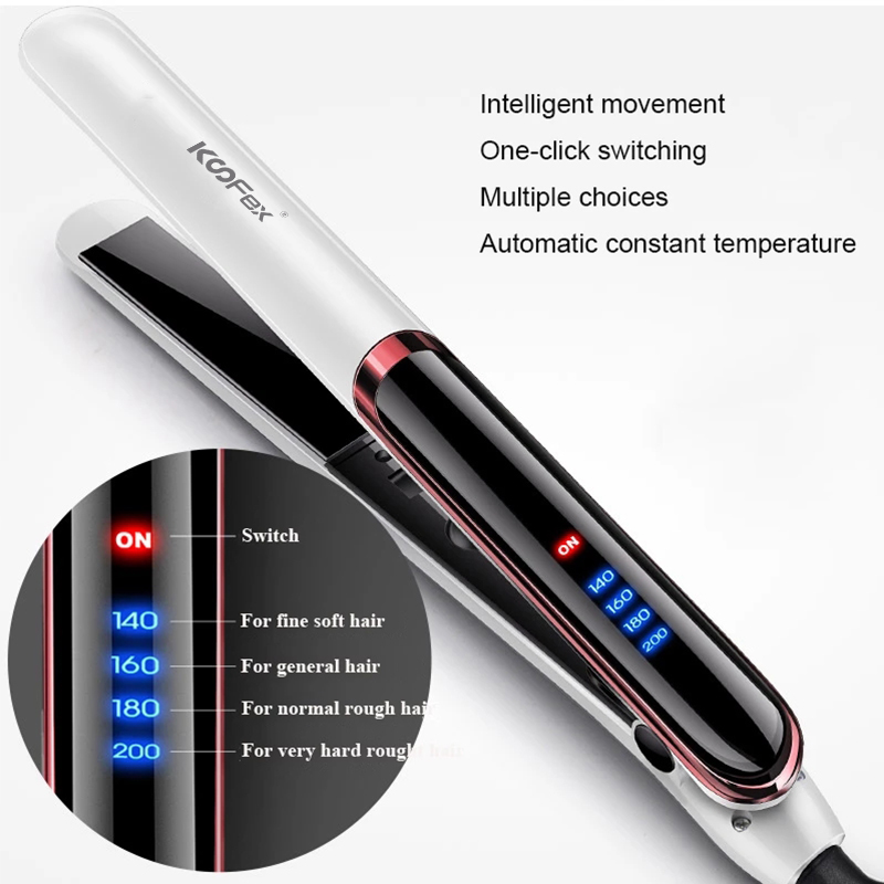 High Quality for Hair Straightener Set -
KooFex New Style Custom LED Display Steam Hair Straightener Professional Titanium Flat Irons Hair Styling Straightener - KooFex