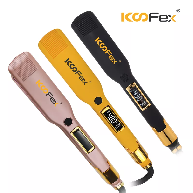 Factory Price Titanium Flat Irons -
KooFex 250C/480F Professional Flat Iron Fashion Steam Ceramic Hair Straightener - KooFex