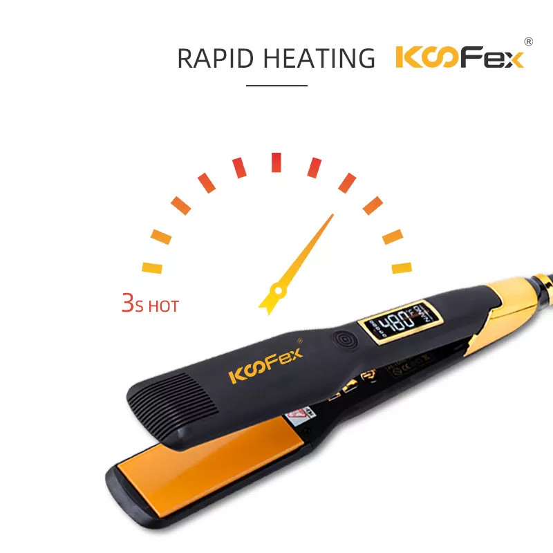 Factory Price Titanium Flat Irons -
KooFex 250C/480F Professional Flat Iron Fashion Steam Ceramic Hair Straightener - KooFex
