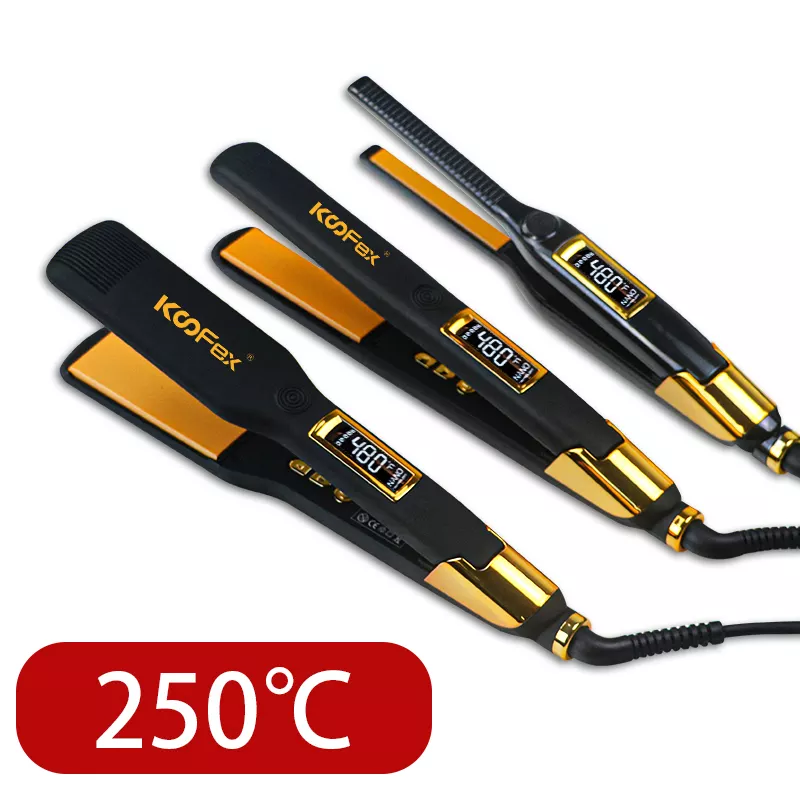 Factory Price Titanium Flat Irons -
KooFex 250C/480F Professional Flat Iron Fashion Steam Ceramic Hair Straightener - KooFex