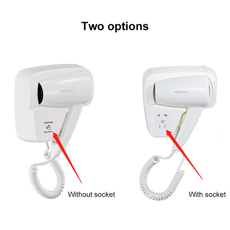 OEM Hotel Professional Hair Dryer 1300W Wall Mounted Bathroom Hair Dryer