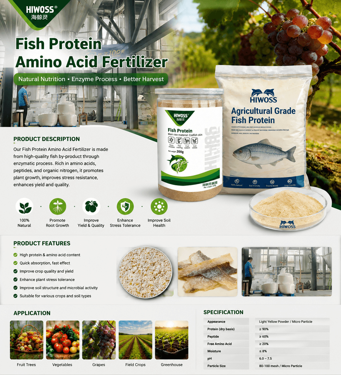 Fischprotein-Aminosäuredünger in Agrarqualität | Lieferant natürlicher Pflanzenbiostimulanzien