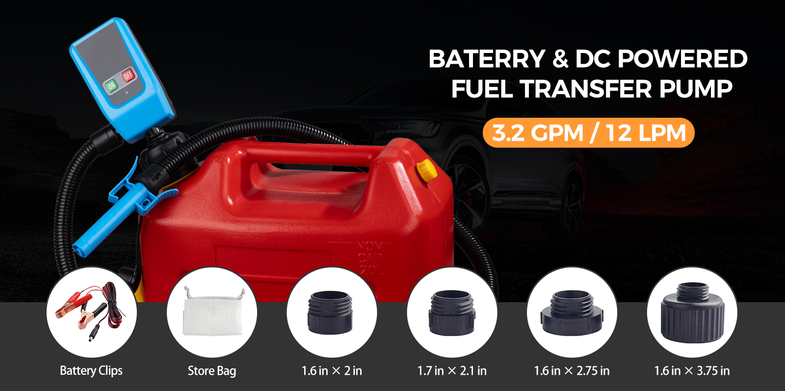 FN802A | Automatic Portable Battery and DC Powered Fuel Transfer Pump 07
