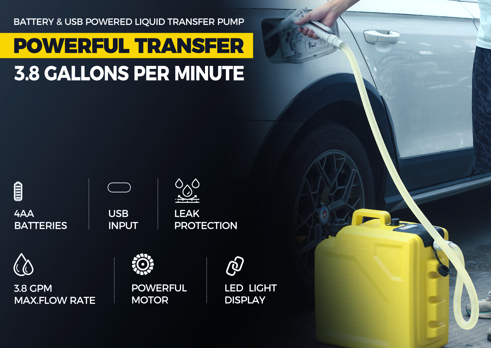 FT705 - USB | 5 Gallon(20 Litre) Battery & USB Powered Supply Portable Fueling Station detail 02