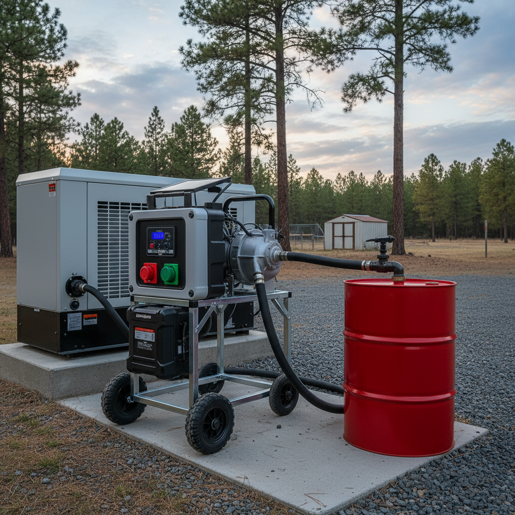 Battery Operated Gas Pump For Backup Generator Support