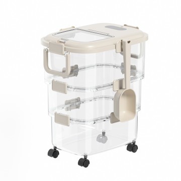 Airtight Dog Food Container with Wheels - 3-Size BPA-Free Rice & Pet Grain Storage Bin