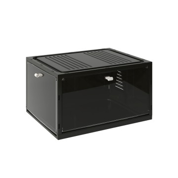 Plastic Display Box with Dual Opening & Magnetic Lid - Foldable, Stackable for Shoes, Collectibles, Cups, Bags