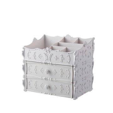 Makeup Organiser Clear - 2/3 Layer Drawer with Butterfly Design & Multi-Compartment European Style
