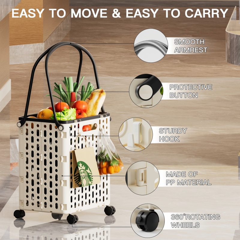 plastic foldable laundry&shopping basket