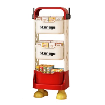 All-in-One Plastic Rolling Storage Cart: XL Capacity, Silent Wheels, Heavy-Duty & Eco-Friendly