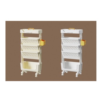 Plastic Shelf Rack: Multi-Layer Rolling Cart for Books, Snacks & Storage