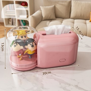 Plastic Tissue Box with Display Doll - Decorative & Functional Storage