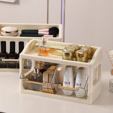 Wall-Mounted Plastic Container Rack, Layered Shelf for Cups and Tea Set Storage