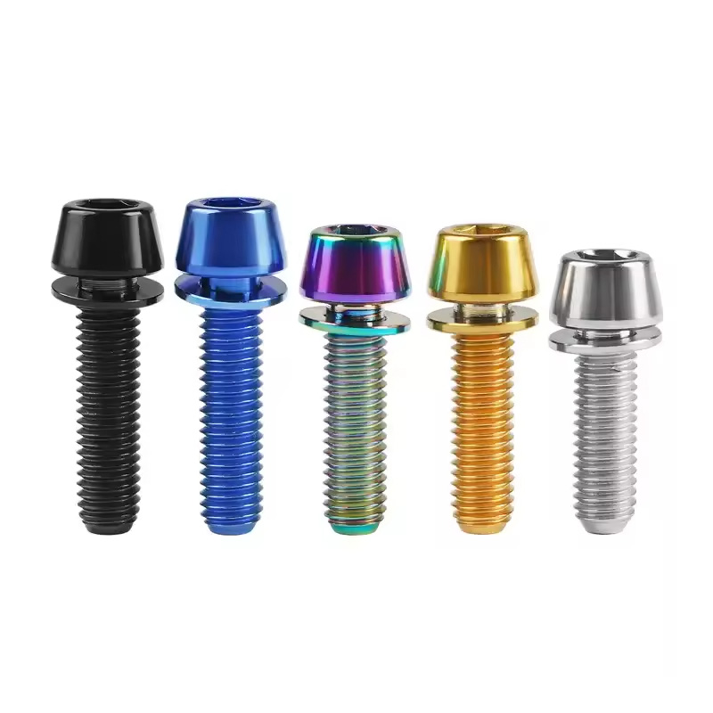 Titanium Tapered Head Bolt with Washer for Panels and Trim
