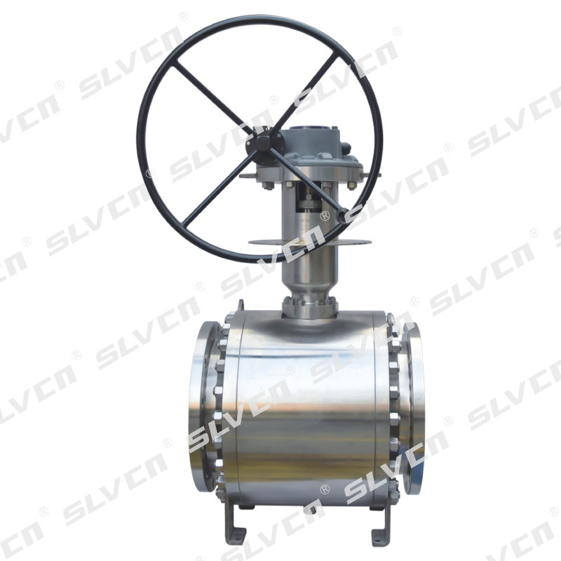 Injap Bola Dipasang Trunnion Kriogenik Padat dengan Gear Cacing