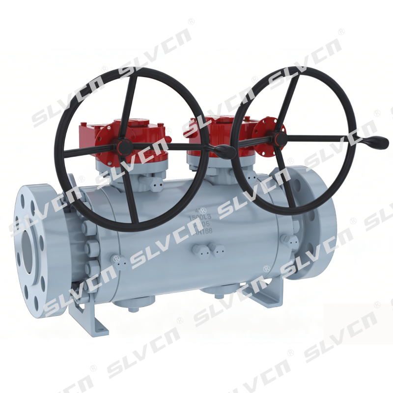 Twin Ball DBB Trunnion ‑Mounted Ball Valve with Worm Gear