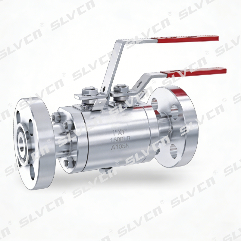 ASTM A105N 1500LB Flansch-Doppelblock- und Entlüftungs-Kugelhahn (DBB)