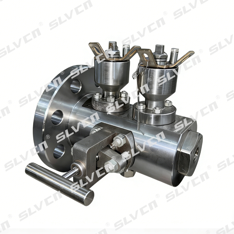 Pembekal China Kilang Flanged NPT/BSP Berkunci 2500LB Berkurang Bore DBB Injap Bola Berganda untuk Pengasingan Selamat