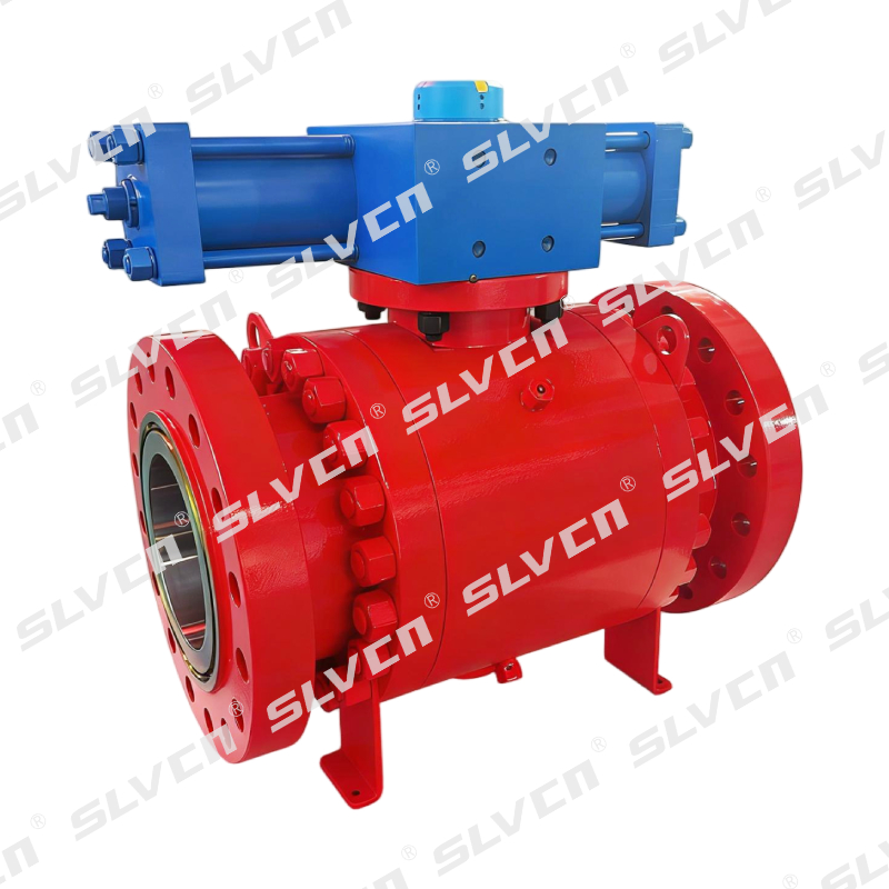 Injap Bola Trunnion Jenis Berflang Bergerak Hidraulik Scotch Yoke