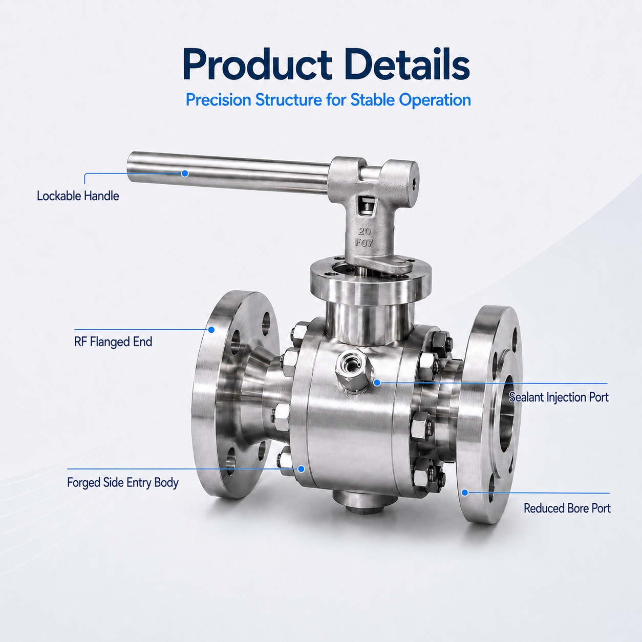 Injap Bola Dipasang Trunnion Berlubang Terkurang Tempa dengan ((4)
