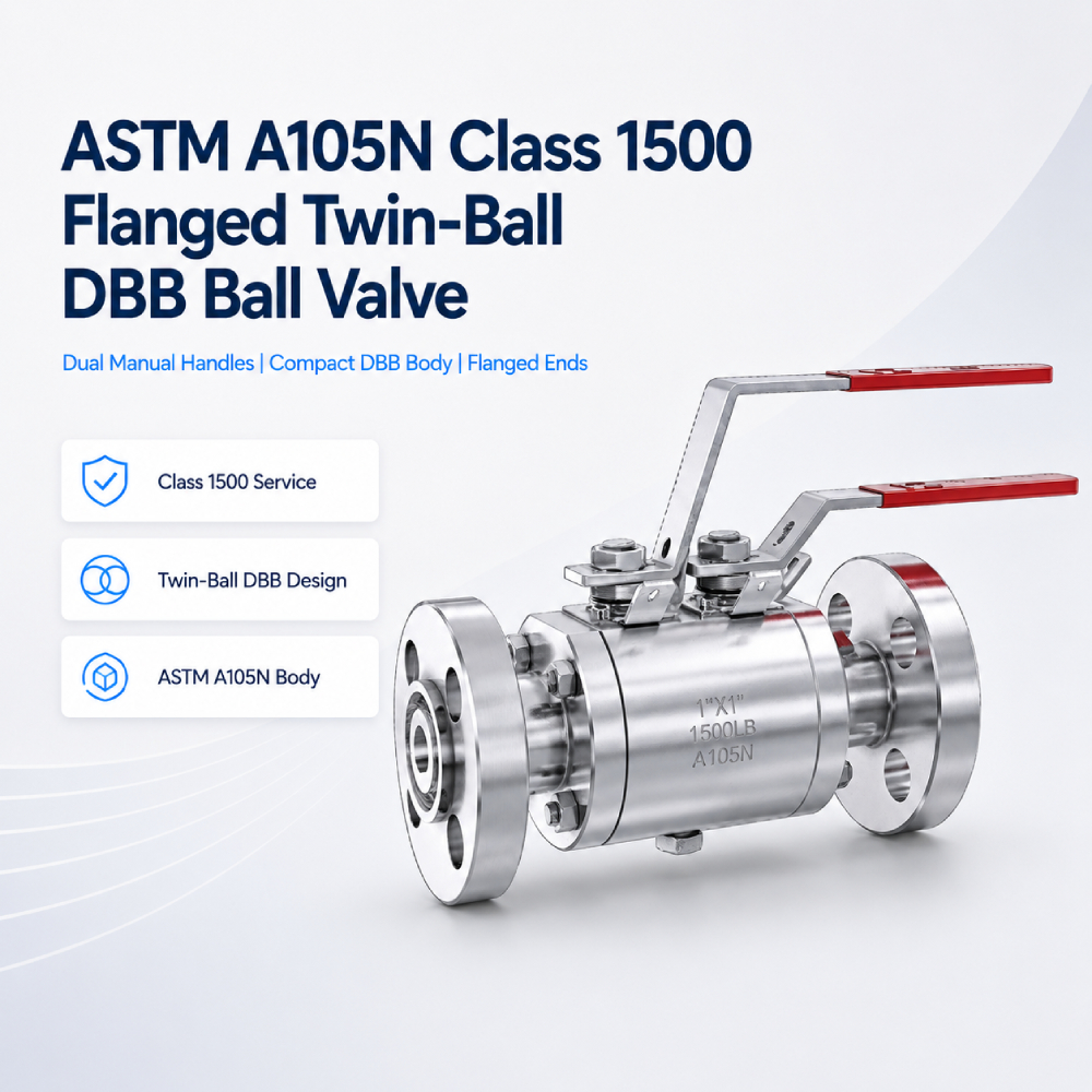 شیر توپی دو بلوکی و هواگیری فلنجی دو توپه ASTM A105N کلاس 1500