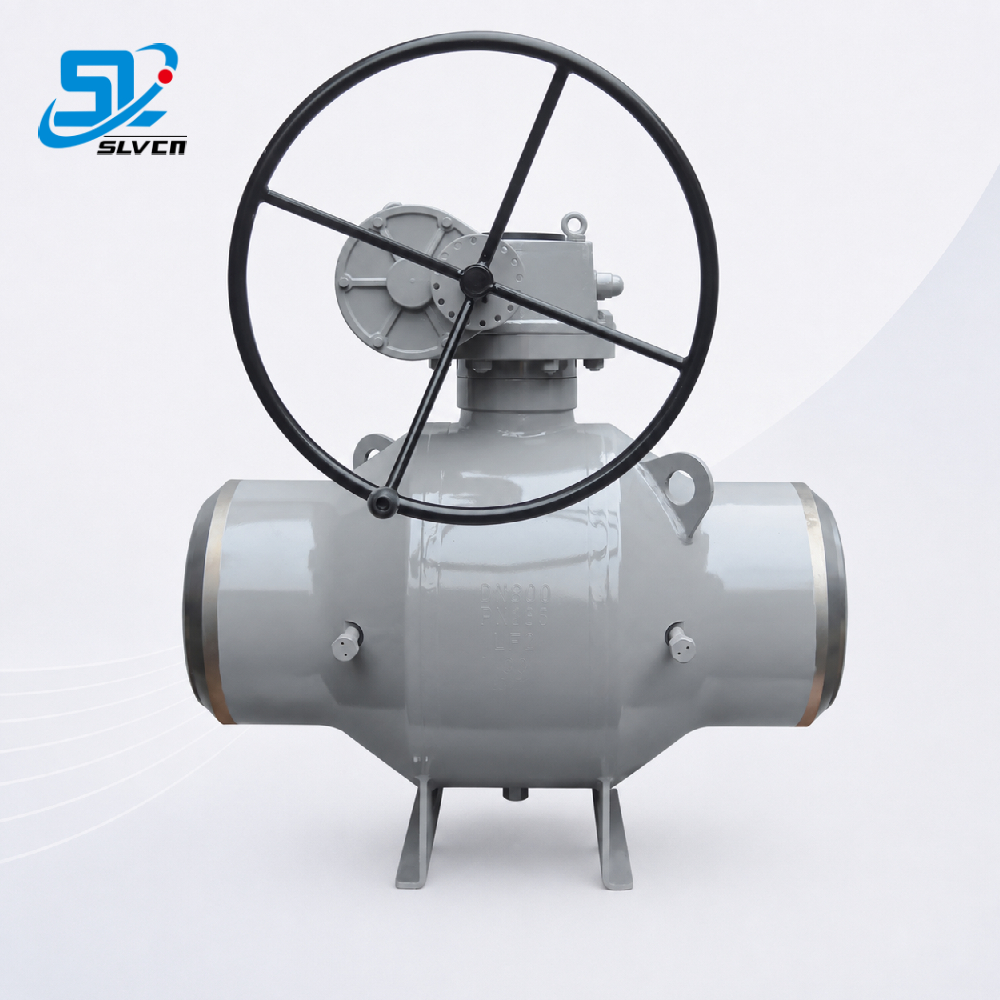 شیر توپی گاز DBB کلاس 900 تمام جوش داده شده با سر محور و اپراتور دنده ای