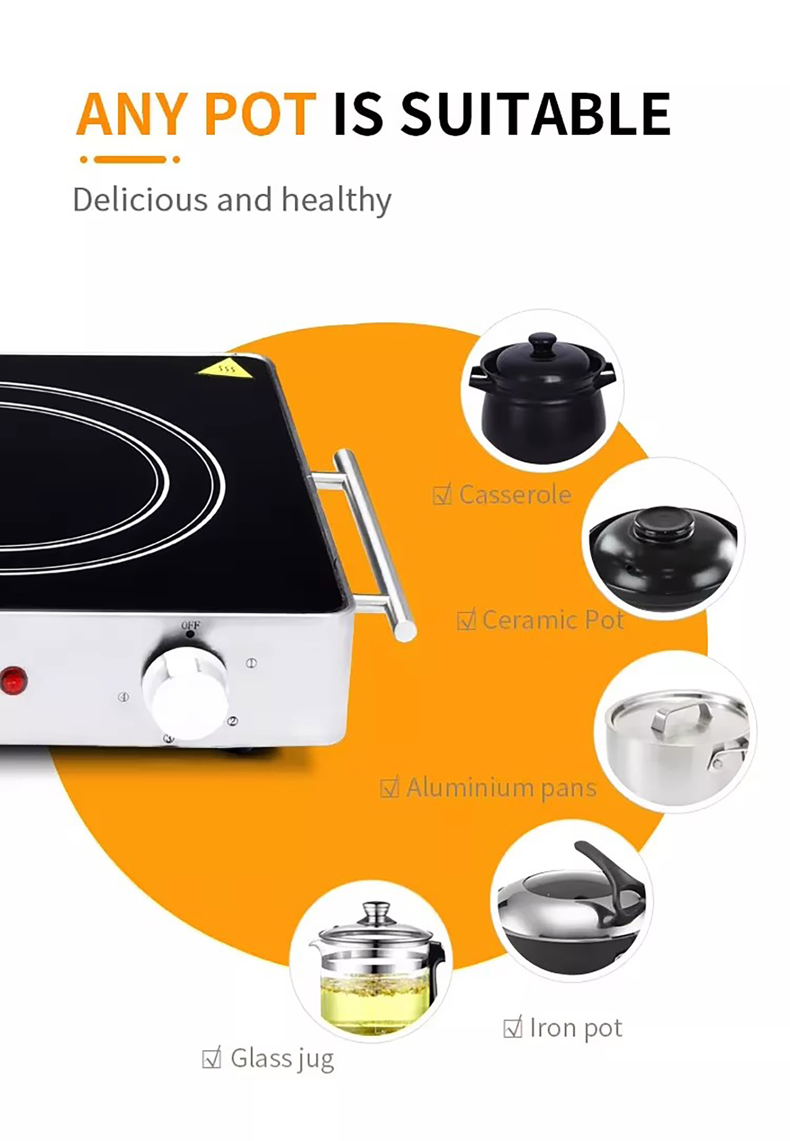 Glass-Ceramic Dual Zone Electric Hob Infrared Double Burner Cooker with Temperature Control (7)