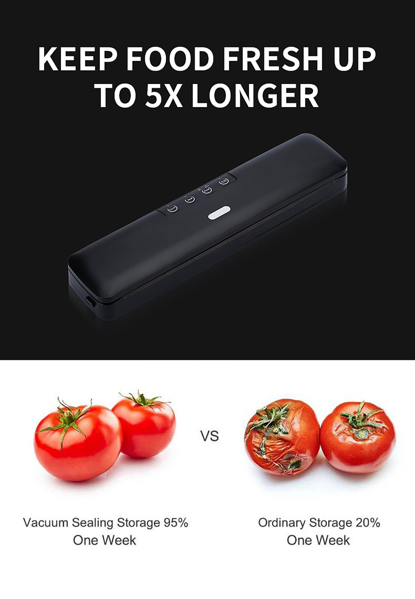 V9 Household & Commercial-Grade Vacuum Sealer – DryMoist Mode, -55 to -60 kPa Suction Power (3)