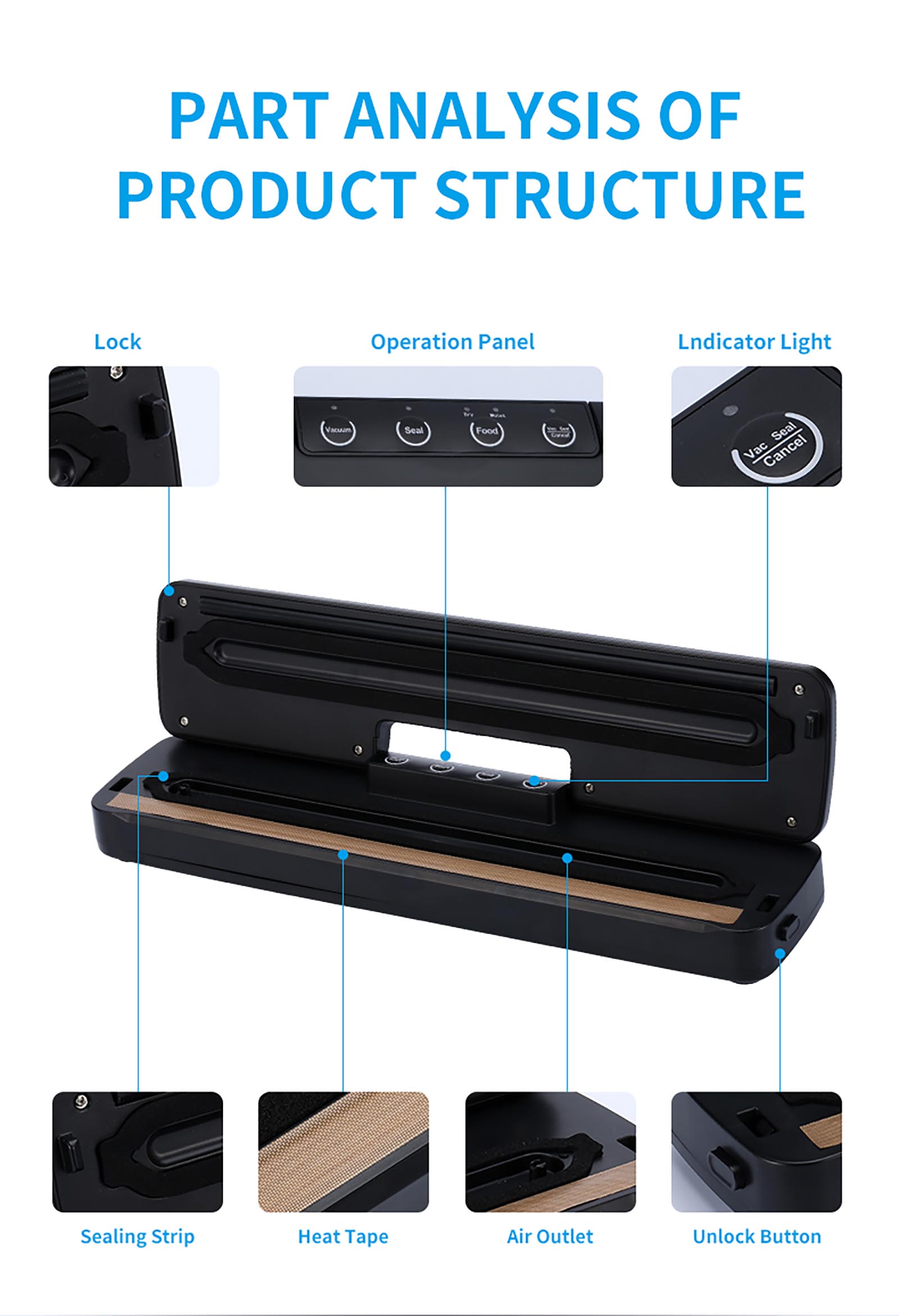 V9 Household & Commercial-Grade Vacuum Sealer – DryMoist Mode, -55 to -60 kPa Suction Power (5)